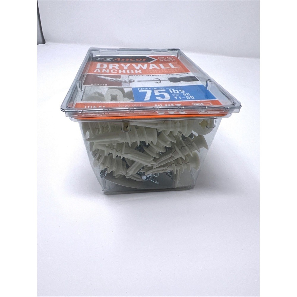 E-Z Ancor #25310 - Twist-N-Lock 75 lb. Self-Driving Drywall Anchor 50pc NIP 5/8" - Picture 13 of 13